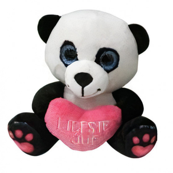 panda Liefste Juf 12 cm pluche wit/zwart