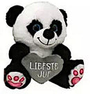 panda Liefste Juf 18 cm pluche wit/zwart