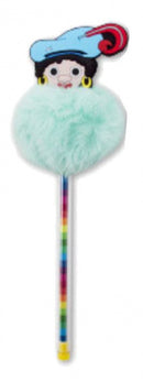 pen met pompom Piet turquoise