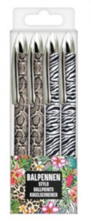 pennenset Wild Thing 11,3 cm beige/zwart/wit 4 stuks