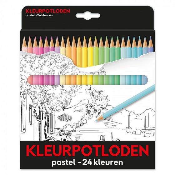 potloden pastel 2 mm junior hout 24 stuks