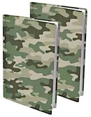 rekbare boekenkaft A4 textiel camouflage 2 stuks