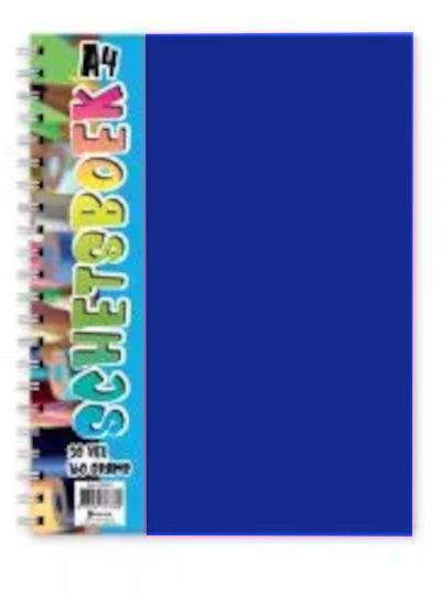 schetsboek A4 papier/polypropyleen 30 vellen blauw