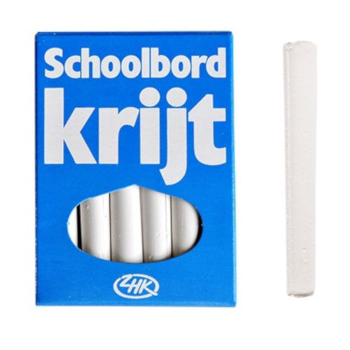 Schoolbordkrijt wit 12 doosjes 12 stuks