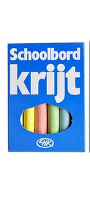 Schoolbordkrijt gekleurd 12 doosje 12 stuks