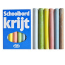 Schoolbordkrijt gekleurd 12 doosje 12 stuks