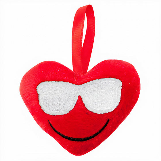 sleutelhanger hartje bril 6,5 cm rood