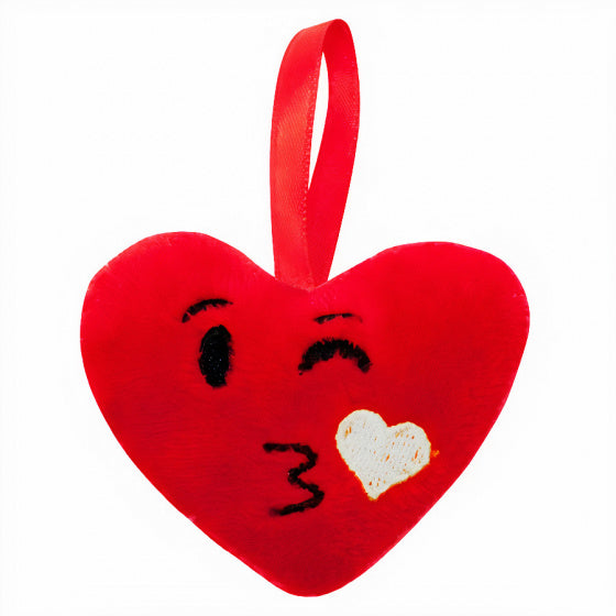 sleutelhanger hartje knipoog 6,5 cm rood