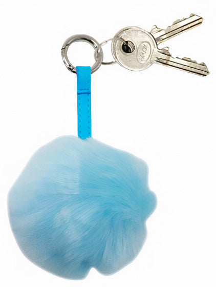 sleutelhanger pompom junior 6 cm pluche lichtblauw