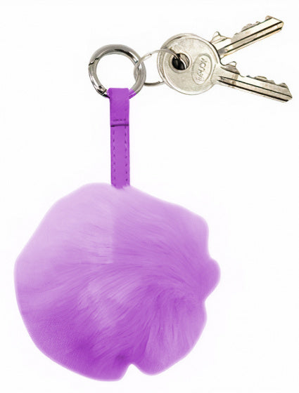 sleutelhanger pompom junior 6 cm pluche paars