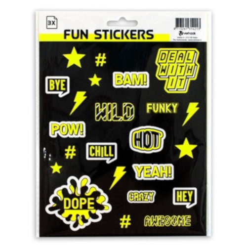 stickers Kixx 14,8 x 21 cm A5 folie zwart/geel 3 vellen