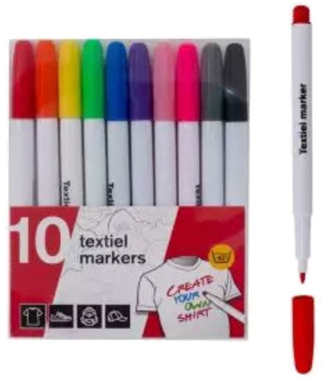 textielmarkers 25 cm 10 stuks