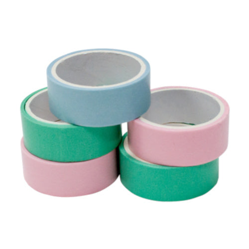 washi-tape 3 meter papier pastel 5 stuks