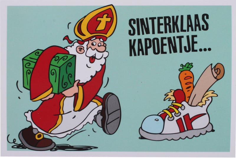 wenskaart Sinterklaas junior 10 x 15 cm glans groen