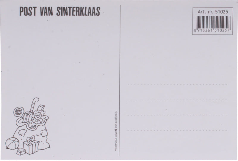 wenskaart Sinterklaas junior 10 x 15 cm glans groen