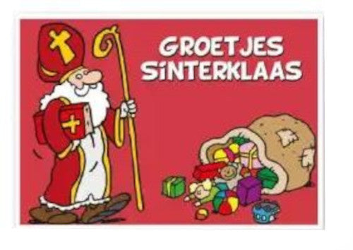 wenskaart Sinterklaas junior 10 x 15 cm glans rood