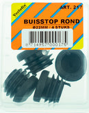 buisstop 22 mm zwart 4 stuks