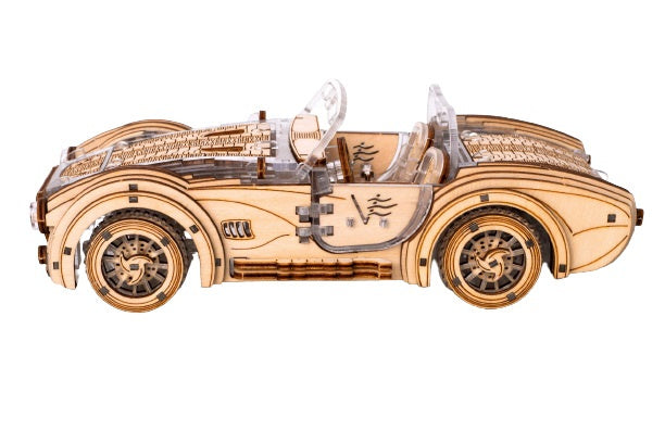 bouwpakket Speedster V2 16 x 8 x 5 cm hout bruin