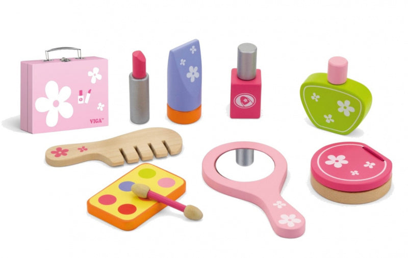 make-up koffer meisjes hout 10-delig