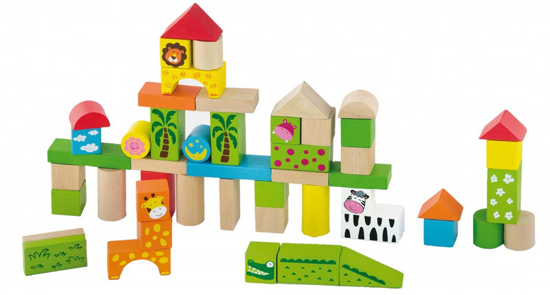 blokkenset dierentuin 50 stuks multicolor