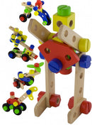 constructiebouwset hout 48-delig multicolor