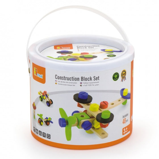 constructiebouwset hout 48-delig multicolor