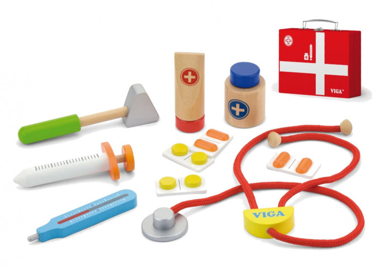 dokterskoffer junior hout 11-delig