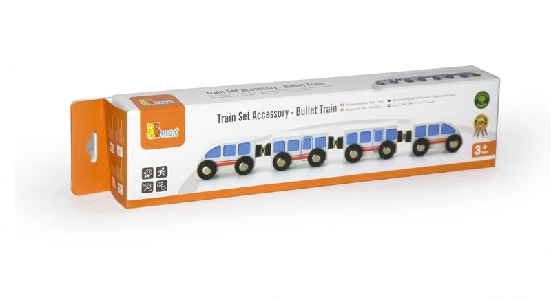 hogesnelheidstrein 4-delig 31 cm wit/blauw