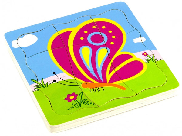 vormenpuzzel Vlinder 4-laags junior hout 21 stukjes