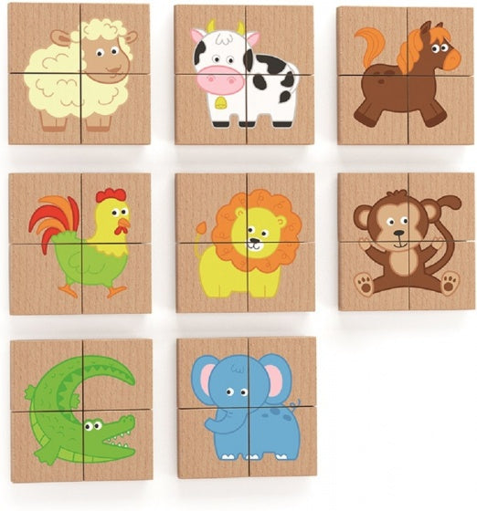 magneetpuzzel Dieren junior hout 32-delig
