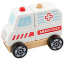 stapelfiguur ambulance 13 cm wit