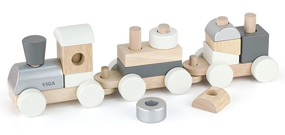 stapeltrein 40 cm grijs/wit 17-delig