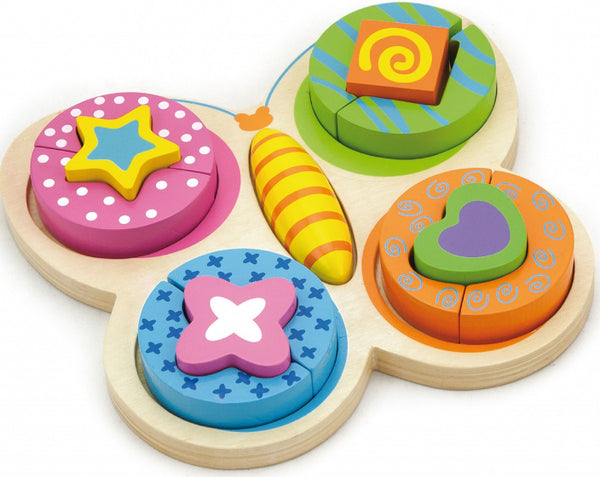 vormenpuzzel Vlinder junior hout 13 stukjes