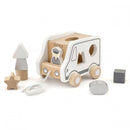 vormsorteerder houten wagen 18 cm wit/blank