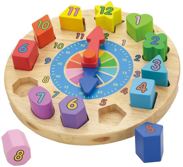 vormsorteerder puzzelklok hout 13-delig multicolor