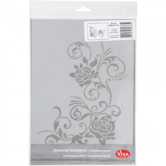 Flexibel sjabloon bloemen 21 x 30 cm wit