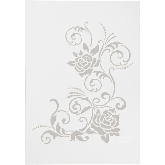 Flexibel sjabloon bloemen 21 x 30 cm wit