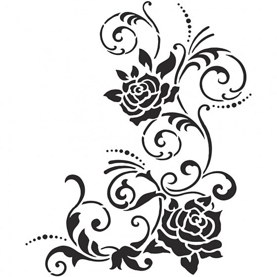 Flexibel sjabloon bloemen 21 x 30 cm wit