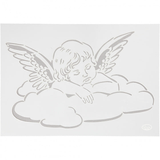 Flexibel sjabloon engel 21 x 30 cm wit