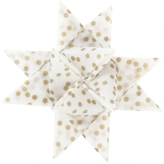 2-D sterstroken papier 44/78 cm wit/goud 48 stuks