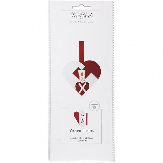 bouwset gevlochten harten notenkraker rood/wit 8 stuks