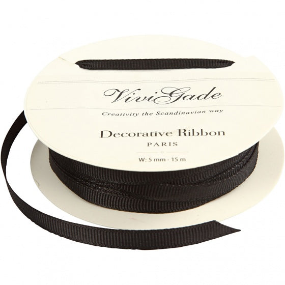 Decoratie Lint Zwart, 15m
