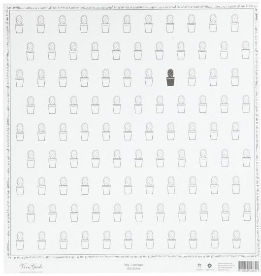 dubbelzijdig designpapier cactus 30,5 cm 3 stuks