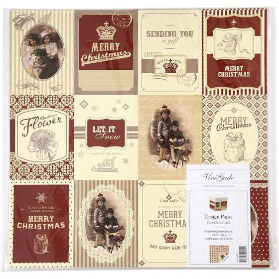 dubbelzijdig designpapier Copenhagen 30,5 cm 5 vellen