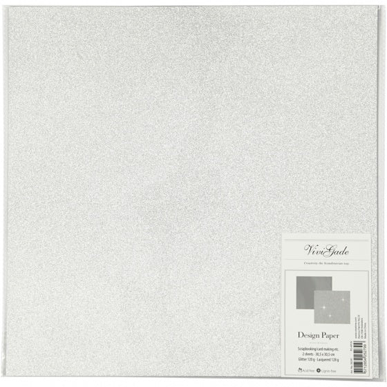 dubbel designpapier glitter/lak grijs 30,5cm 2 st