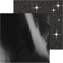 dubbel designpapier glitter/lak zwart 30,5 cm 2 st
