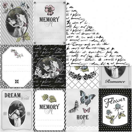 dubbelzijdig designpapier grijs 30,5 cm 5 vellen