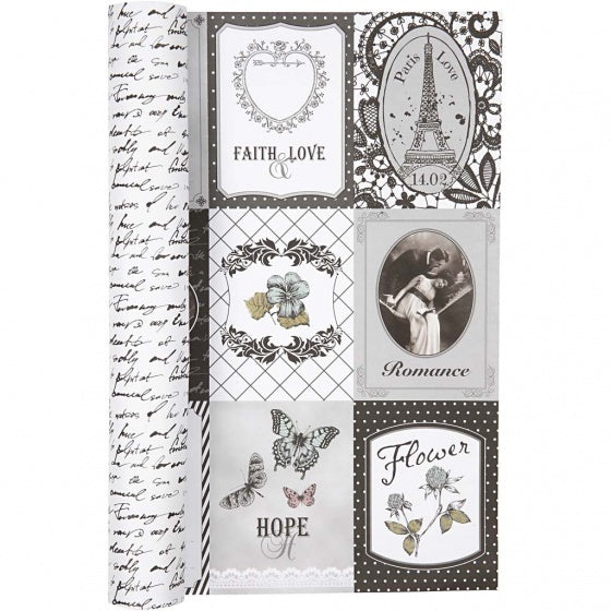 dubbelzijdig designpapier grijs 30,5 cm 5 vellen