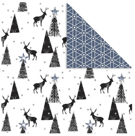 dubbelzijdig designpapier herten 30,5 cm 3 stuks