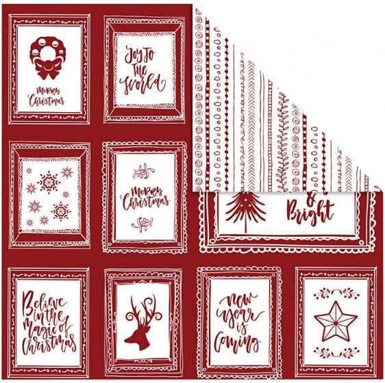 dubbelzijdig designpapier Kerst 30,5 cm 3 stuks